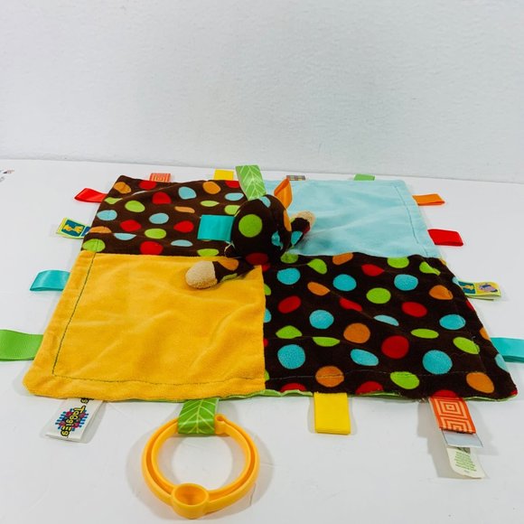 Mary Meyer Monkey Lovey Taggies Dazzle Dots Security Blanket Satin Lined 13.5" - Picture 7 of 12